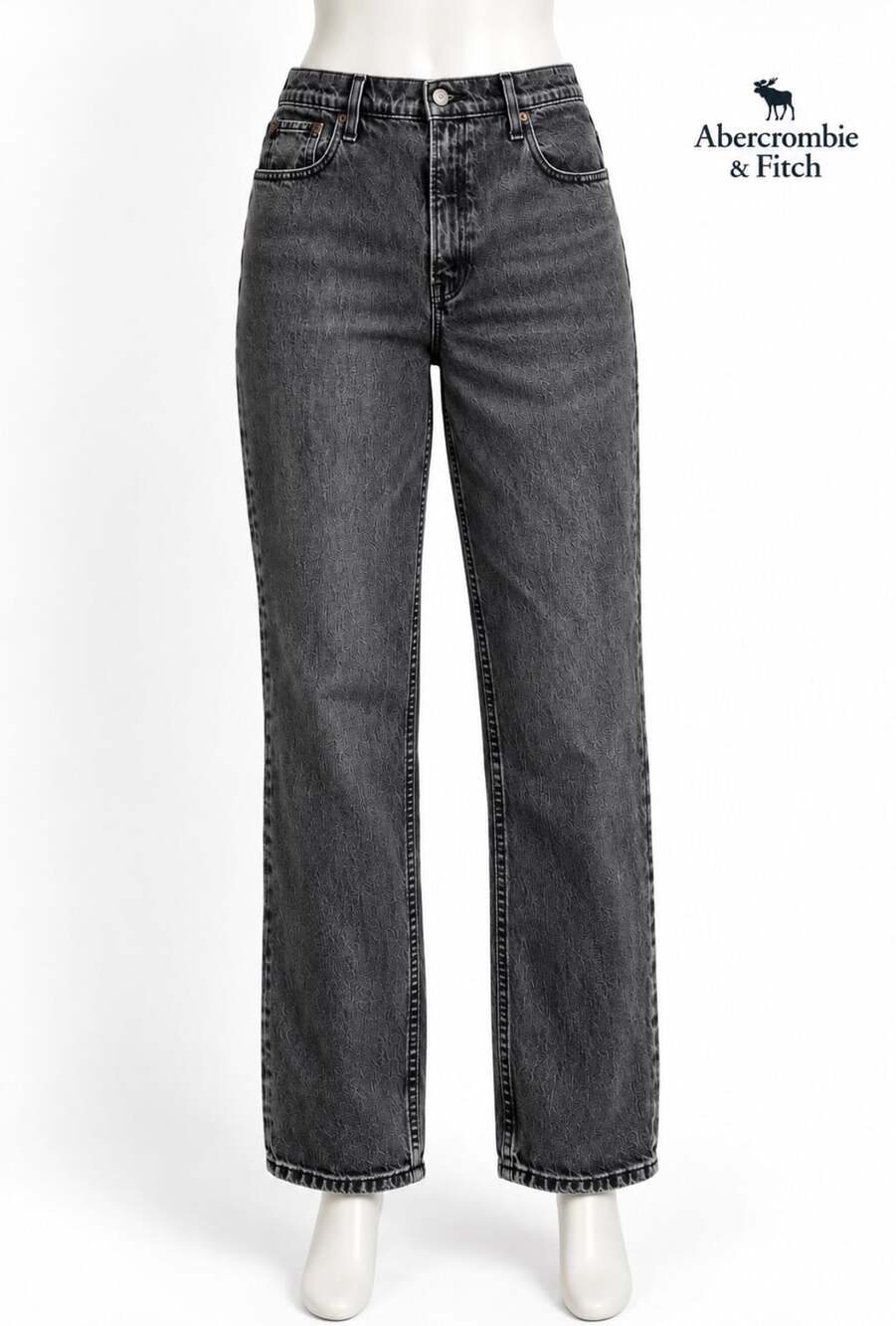 Abercrombie & Fitch 90s Straight Ultra High Rise Jeans 28 6S Washed Black